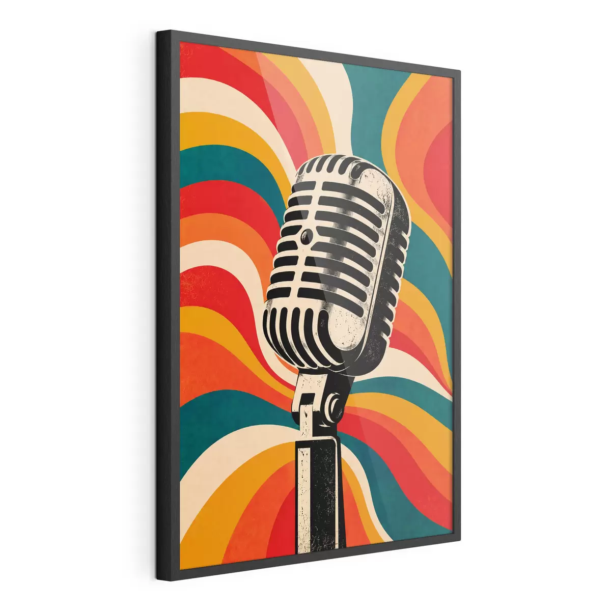 Poster Microfono vintage su uno sfondo vivace f50924
