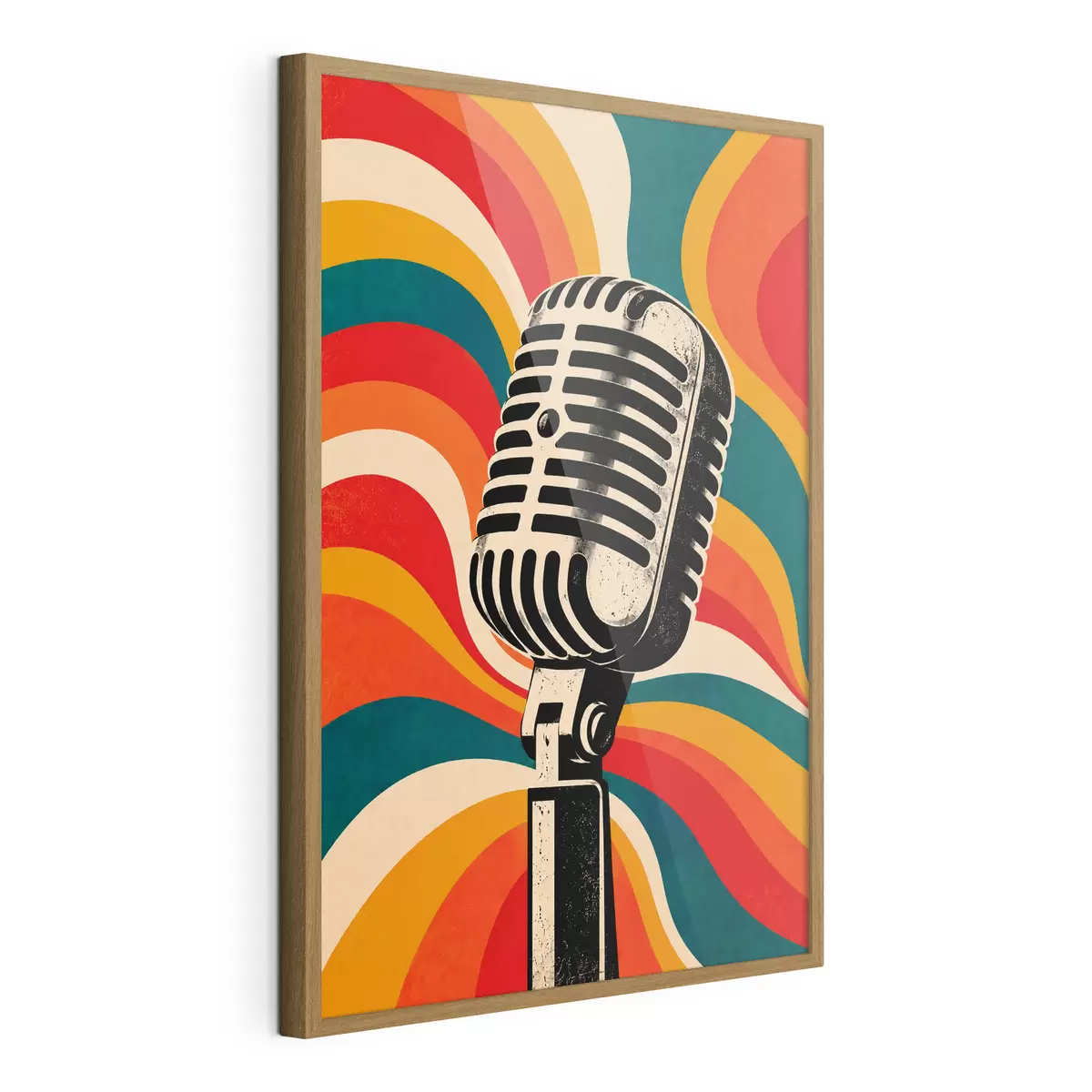 Poster Microfono vintage su uno sfondo vivace f50924