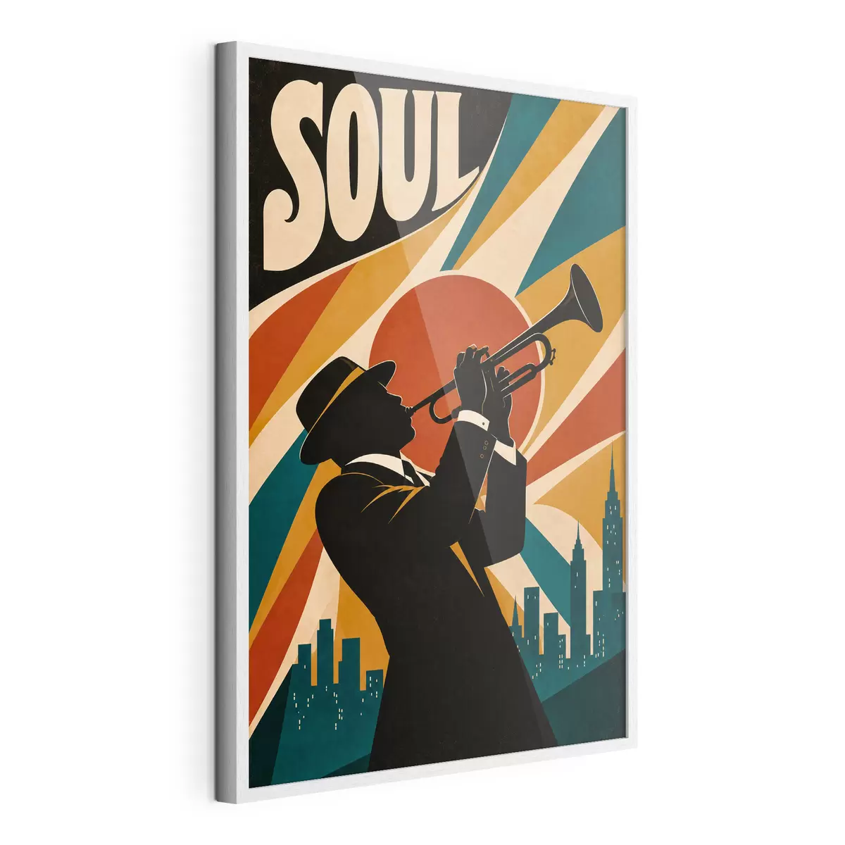 Poster Il jazz risuona tra i grattacieli della città f50925