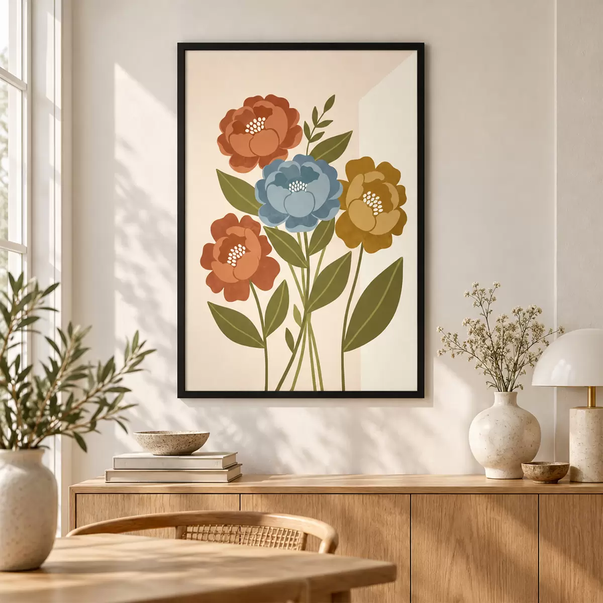Poster Incantevole bouquet di fiori illustrati f50730