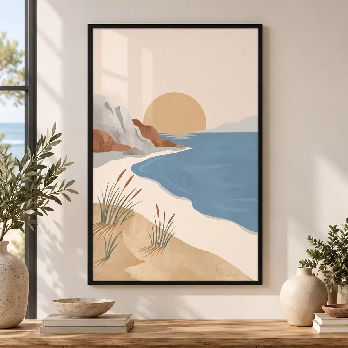 Poster Spiaggia serena al tramonto: tranquillità f50731