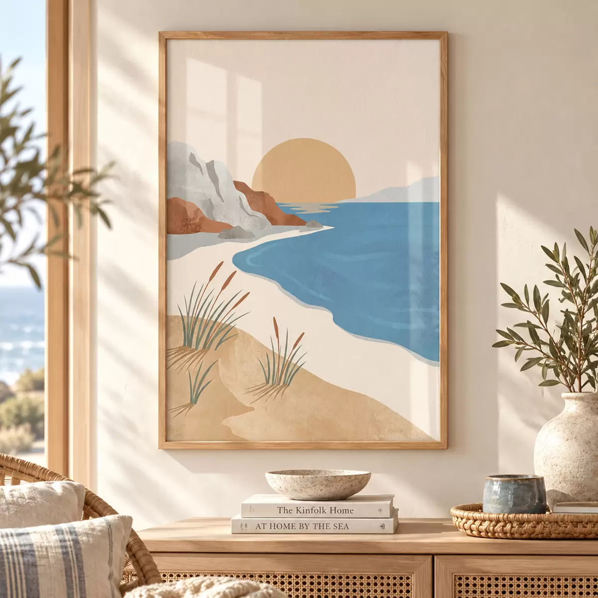 Poster Spiaggia serena al tramonto: tranquillità f50731