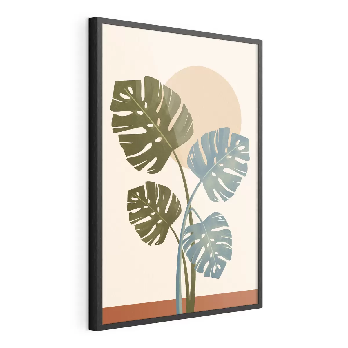 Poster Foglie tropicali sotto la luce soffusa del sole f50733