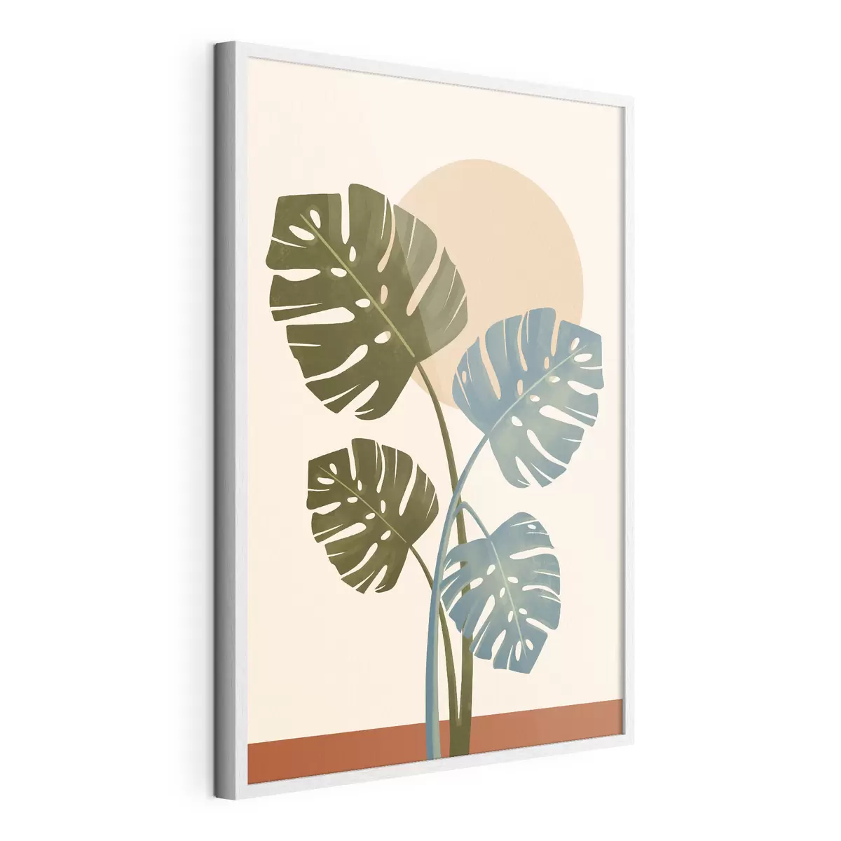Poster Foglie tropicali sotto la luce soffusa del sole f50733