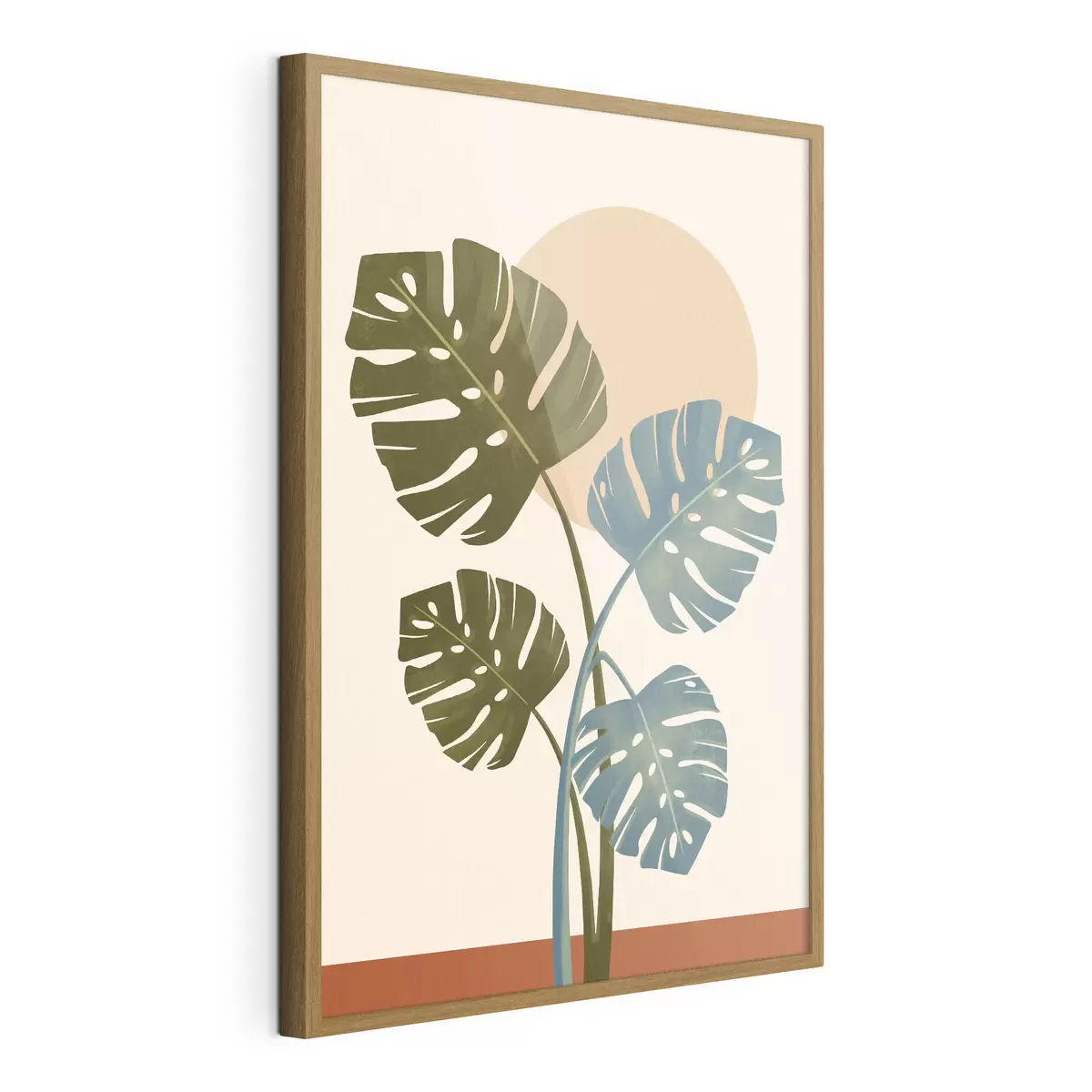 Poster Foglie tropicali sotto la luce soffusa del sole f50733