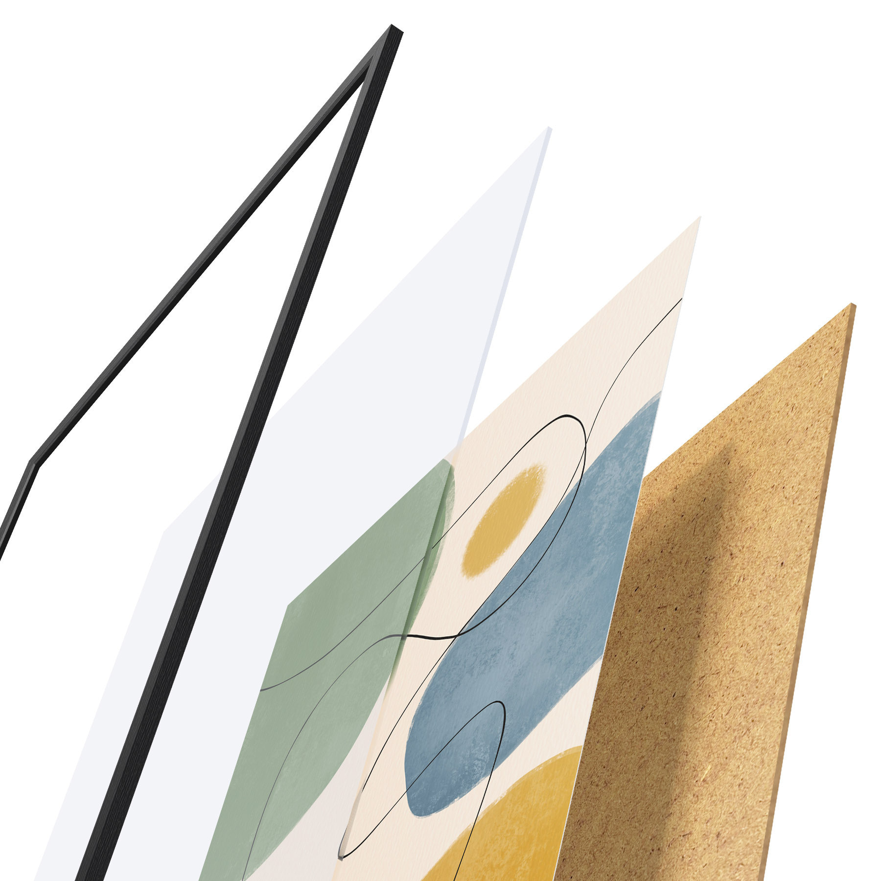 Poster Colori astratti con linee sinuose f50736