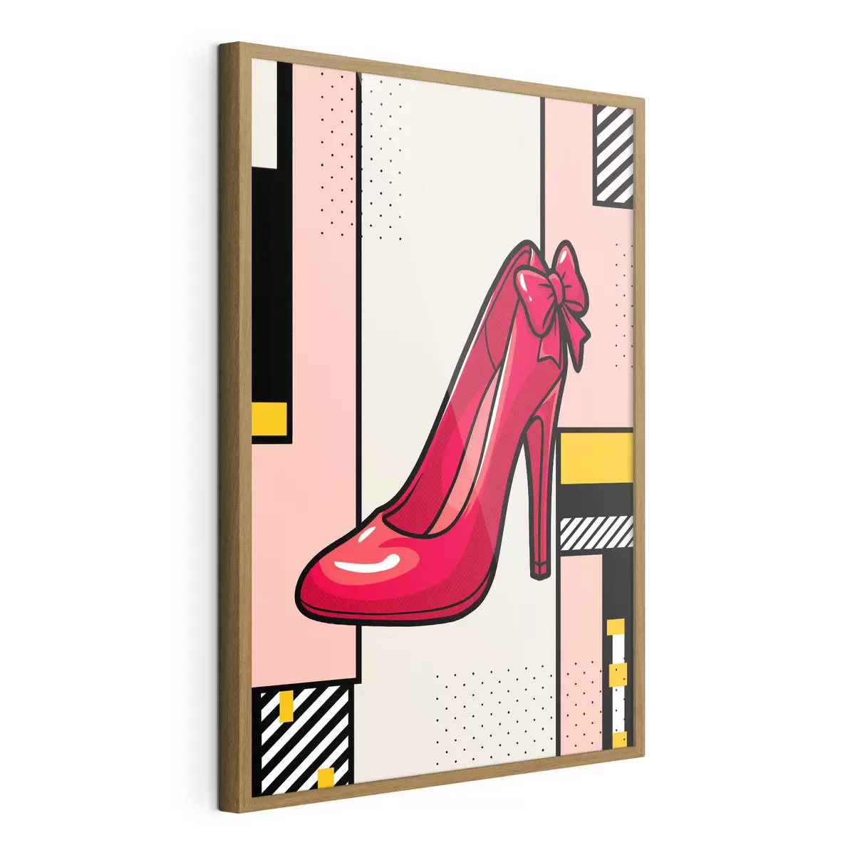 Poster Un elegante tacco rosso su uno sfondo giocoso f50785