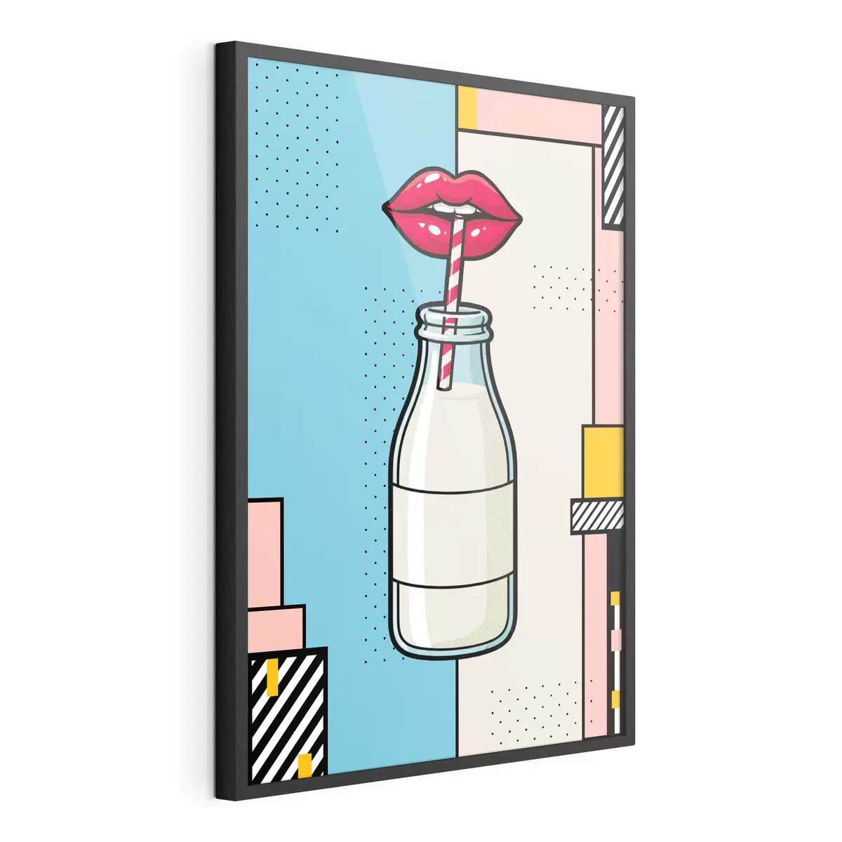 Poster Sorseggiando da una bottiglia dal design elegante f50786