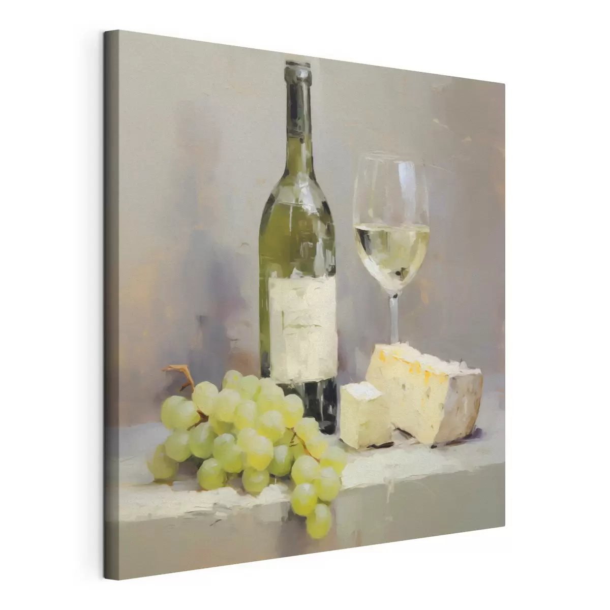 Quadro Una bottiglia di vino e dell'uva, l'imitazione di un dipinto nr. s51135