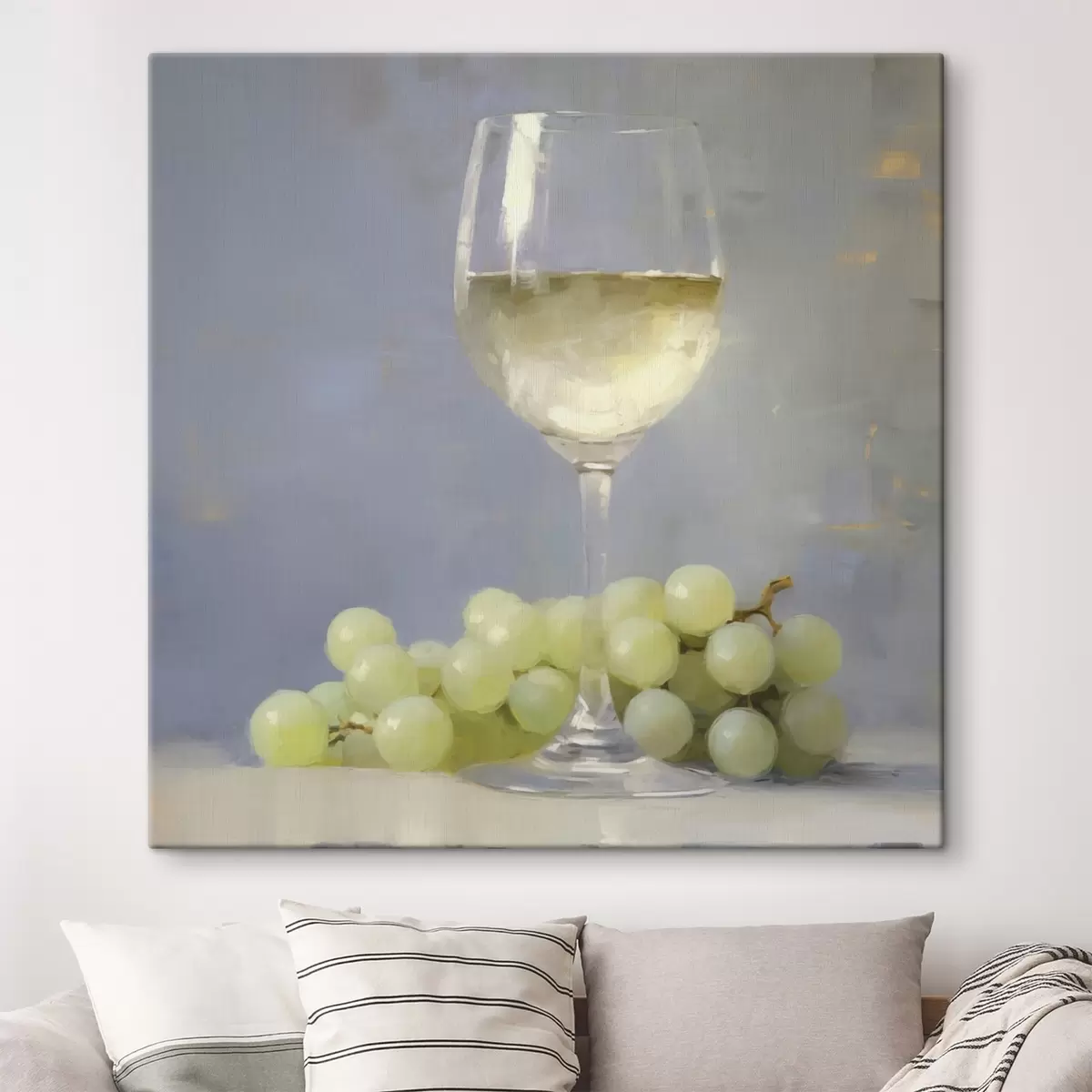 Quadro Un bicchiere di vino e dell'uva, l'imitazione di un dipinto nr. s51136