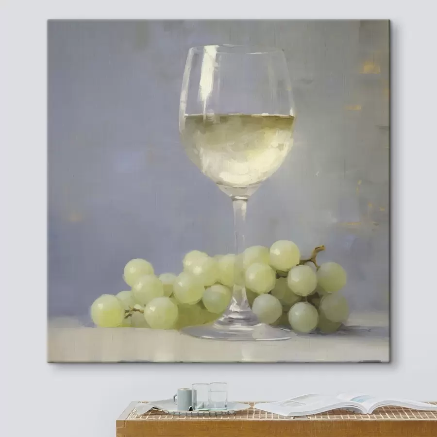 Quadro Un bicchiere di vino e dell'uva, l'imitazione di un dipinto nr. s51136