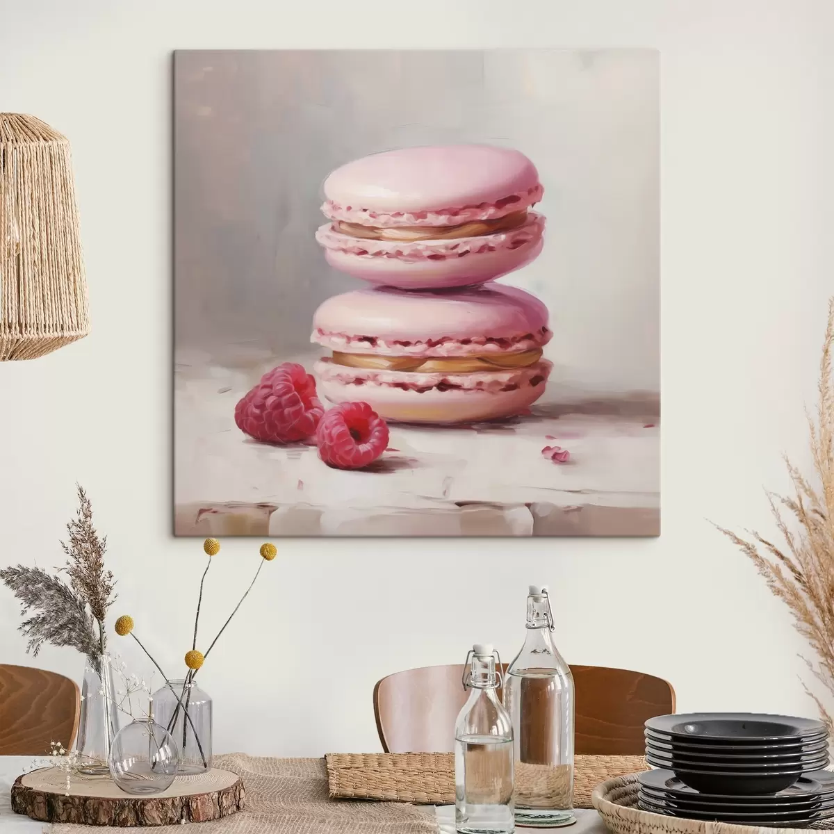 Quadro Macaron e lamponi, imitazione di un dipinto nr. s51144
