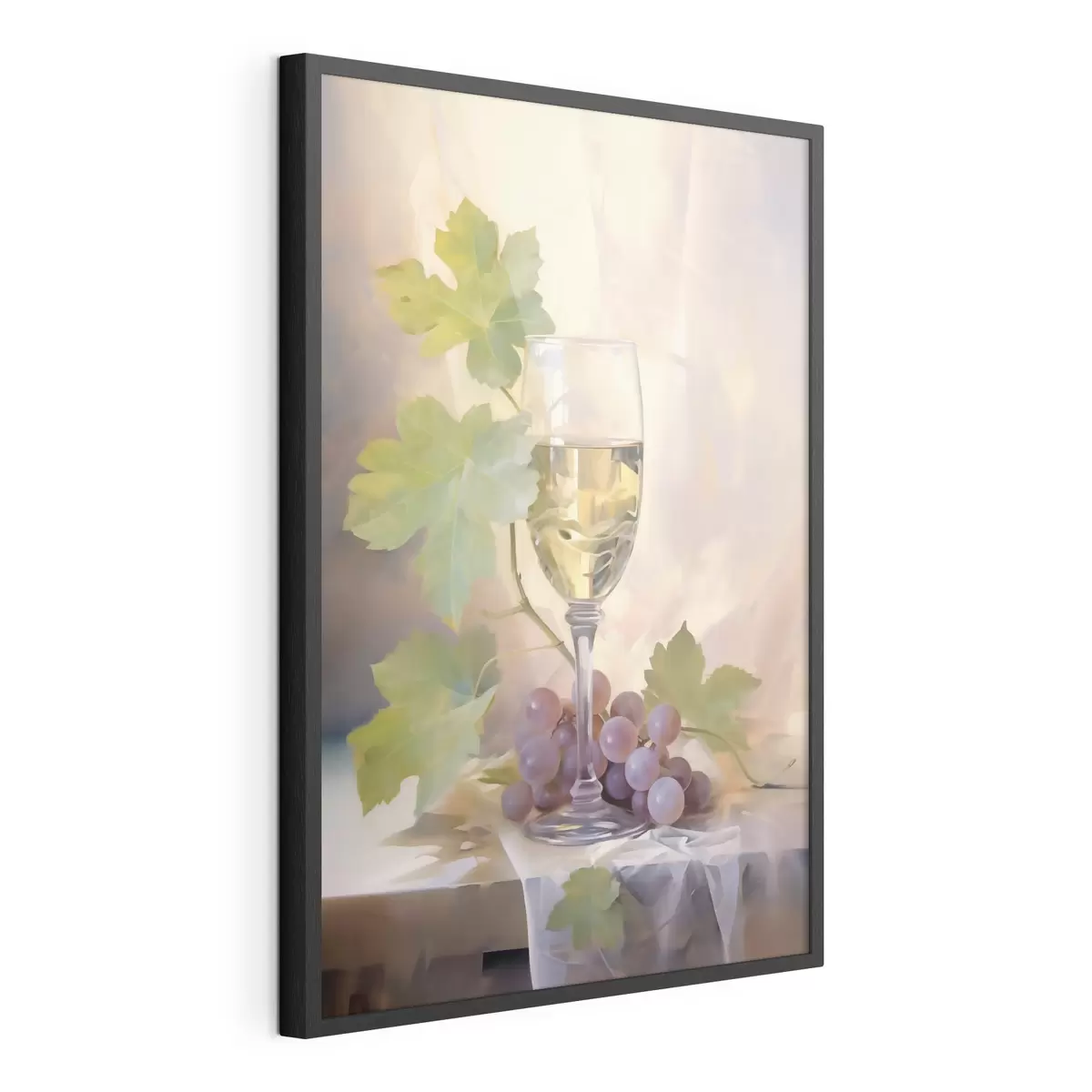 Poster Un bicchiere di vino e dell'uva, riproduzione di un dipinto f51123