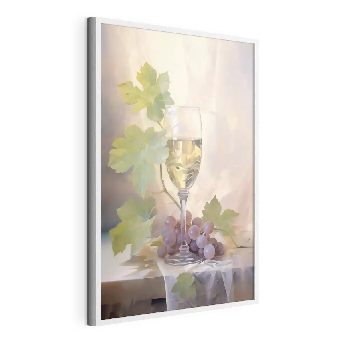 Poster Un bicchiere di vino e dell'uva, riproduzione di un dipinto f51123