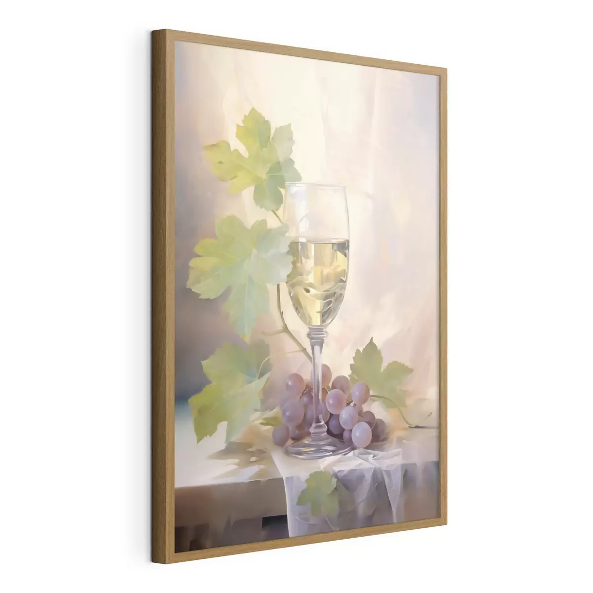 Poster Un bicchiere di vino e dell'uva, riproduzione di un dipinto f51123
