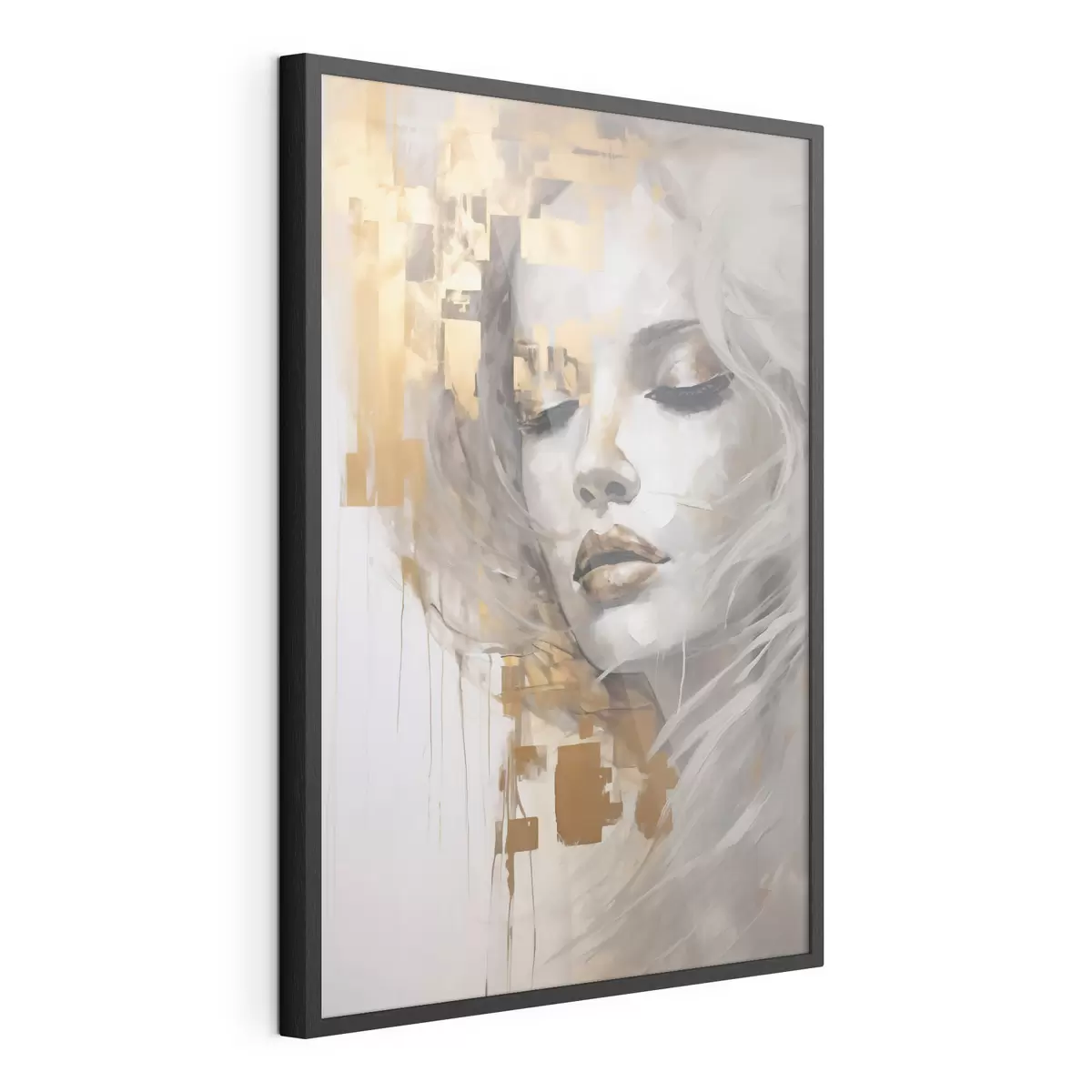 Poster Ritratto astratto di una giovane donna, che imita un dipinto f51130