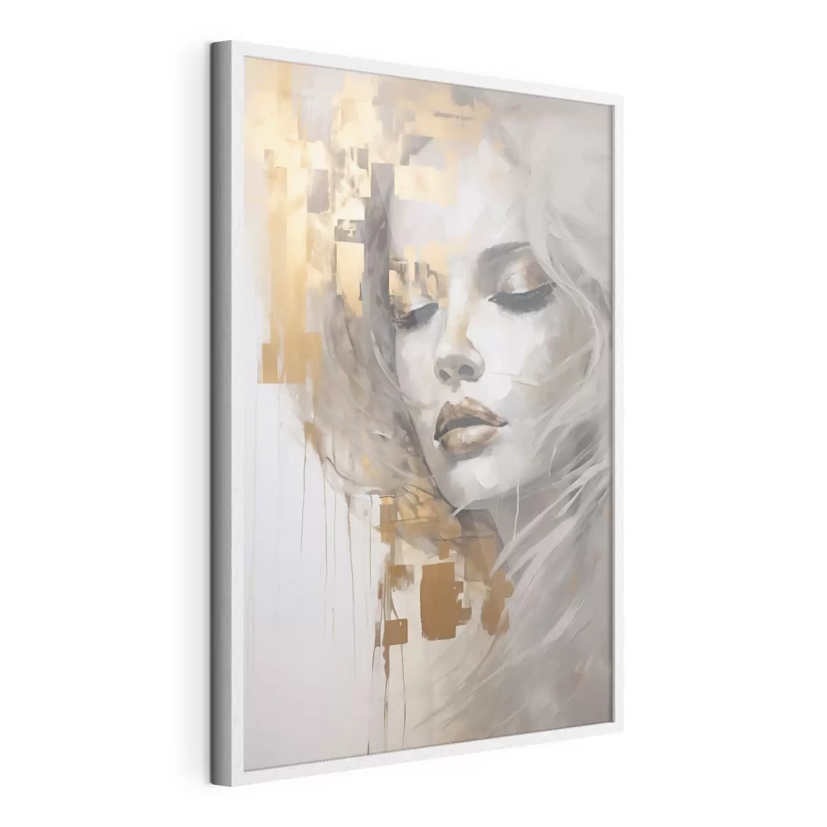 Poster Ritratto astratto di una giovane donna, che imita un dipinto f51130