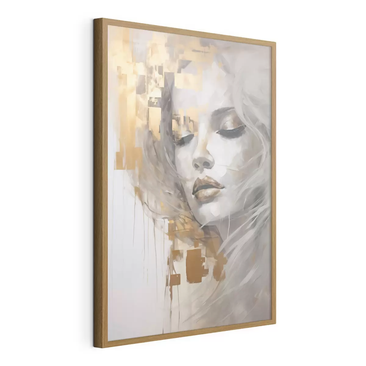 Poster Ritratto astratto di una giovane donna, che imita un dipinto f51130