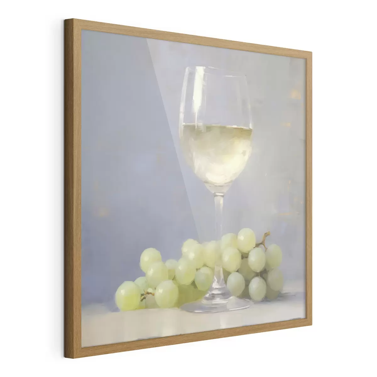 Poster Un bicchiere di vino e dell'uva, l'imitazione di un dipinto f51136