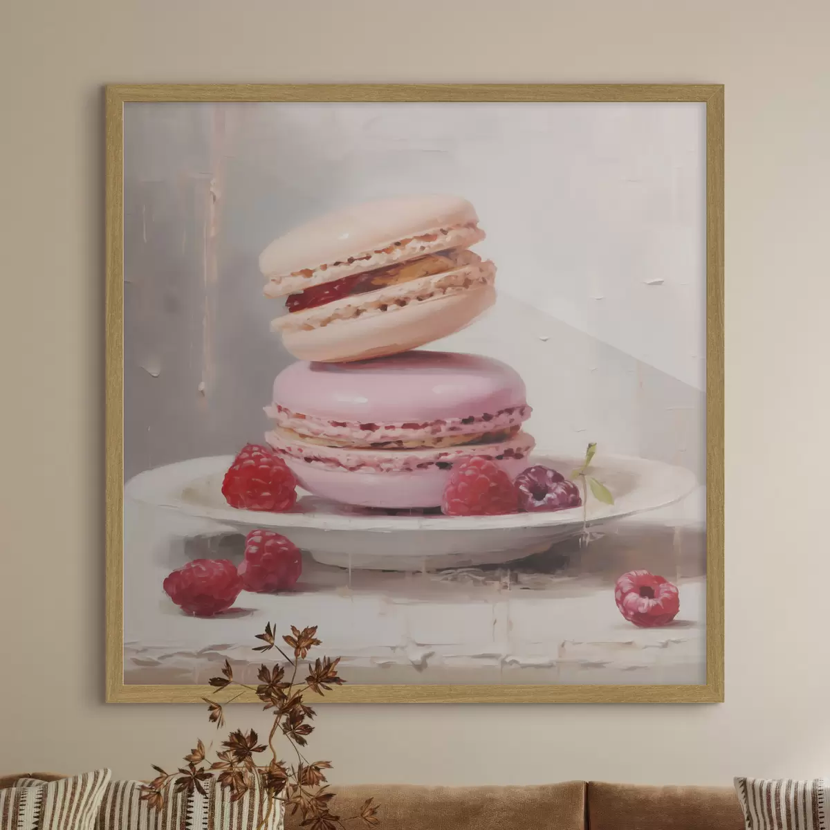 Poster Macaron su un piatto, come in un quadro f51143