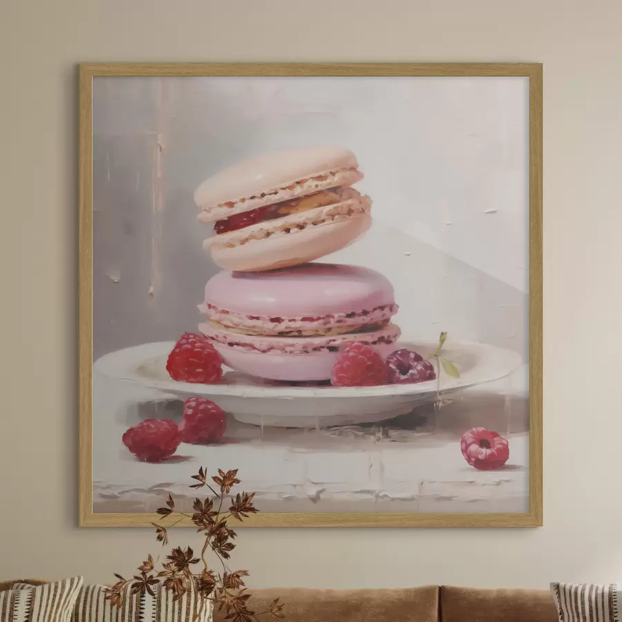 carta da parati Macaron su un piatto, come in un quadro nr. f51143