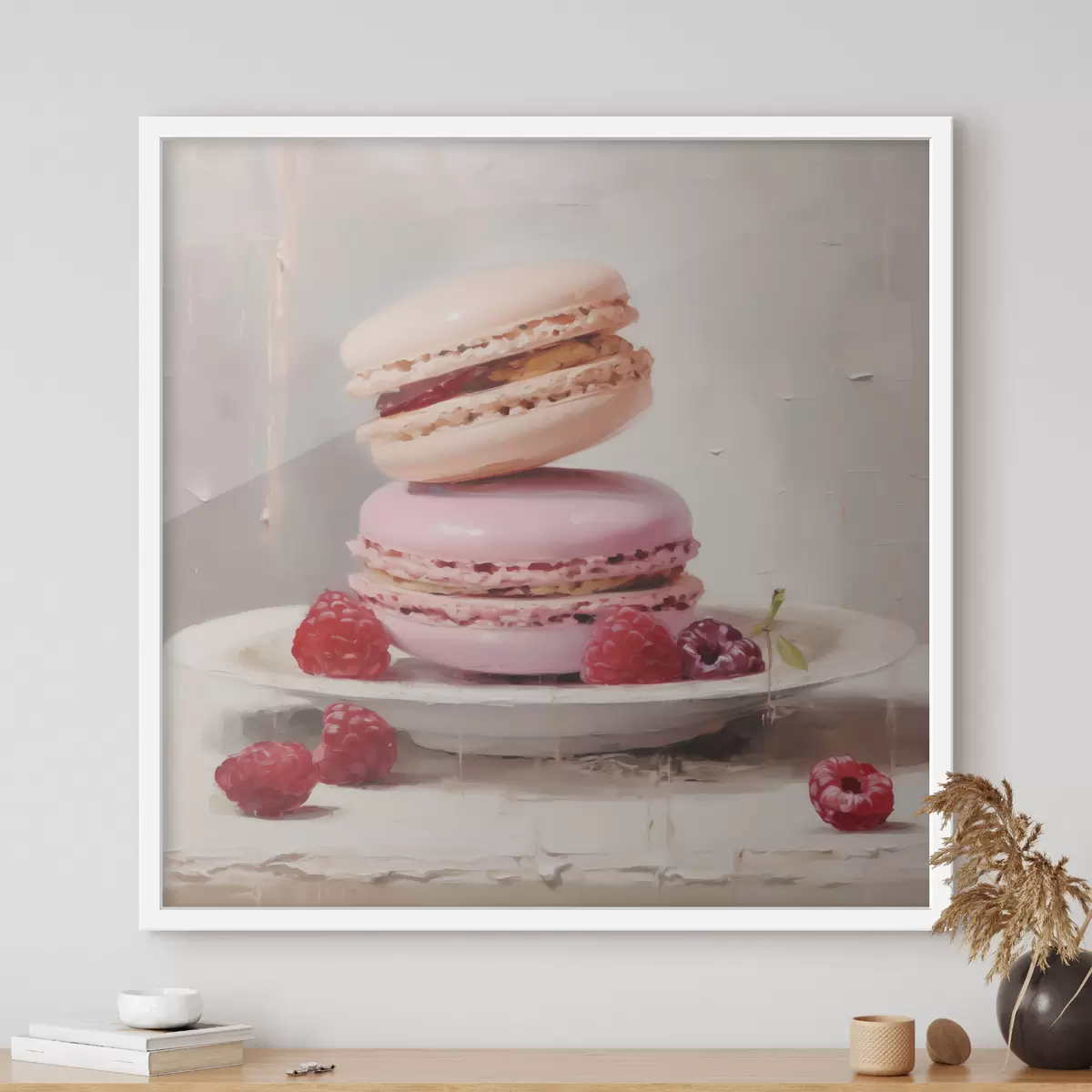 Poster Macaron su un piatto, come in un quadro f51143