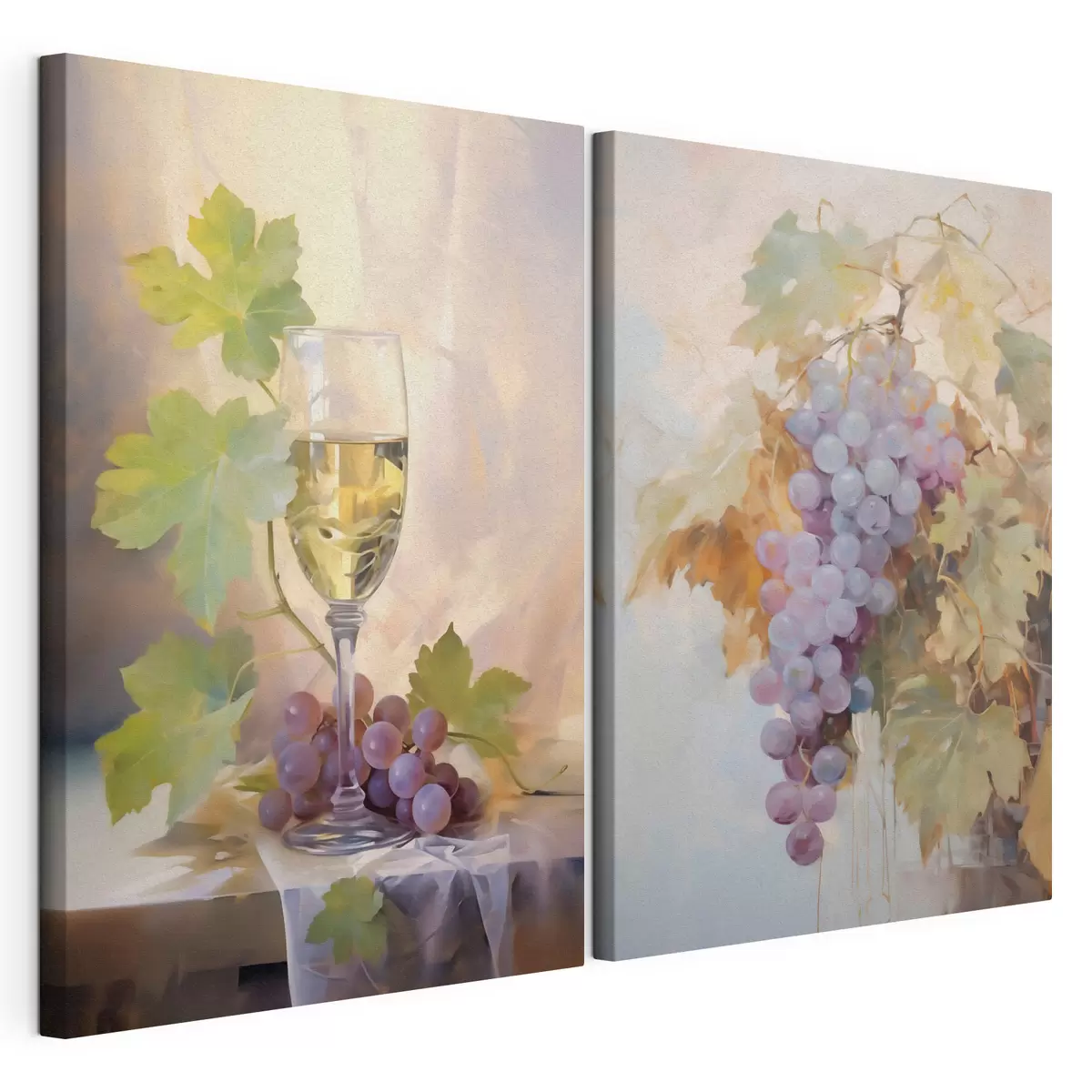 Quadro Un bicchiere di vino e dell'uva, riproduzione di un dipinto nr. m31093