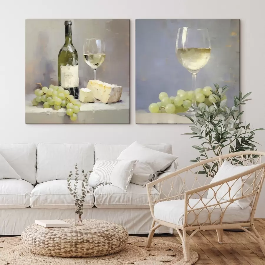 Quadro Vino e uva, imitazione di un dipinto nr. m31099