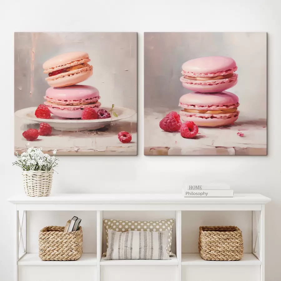 Quadro Macaron e lamponi, imitazione di un dipinto nr. m31103