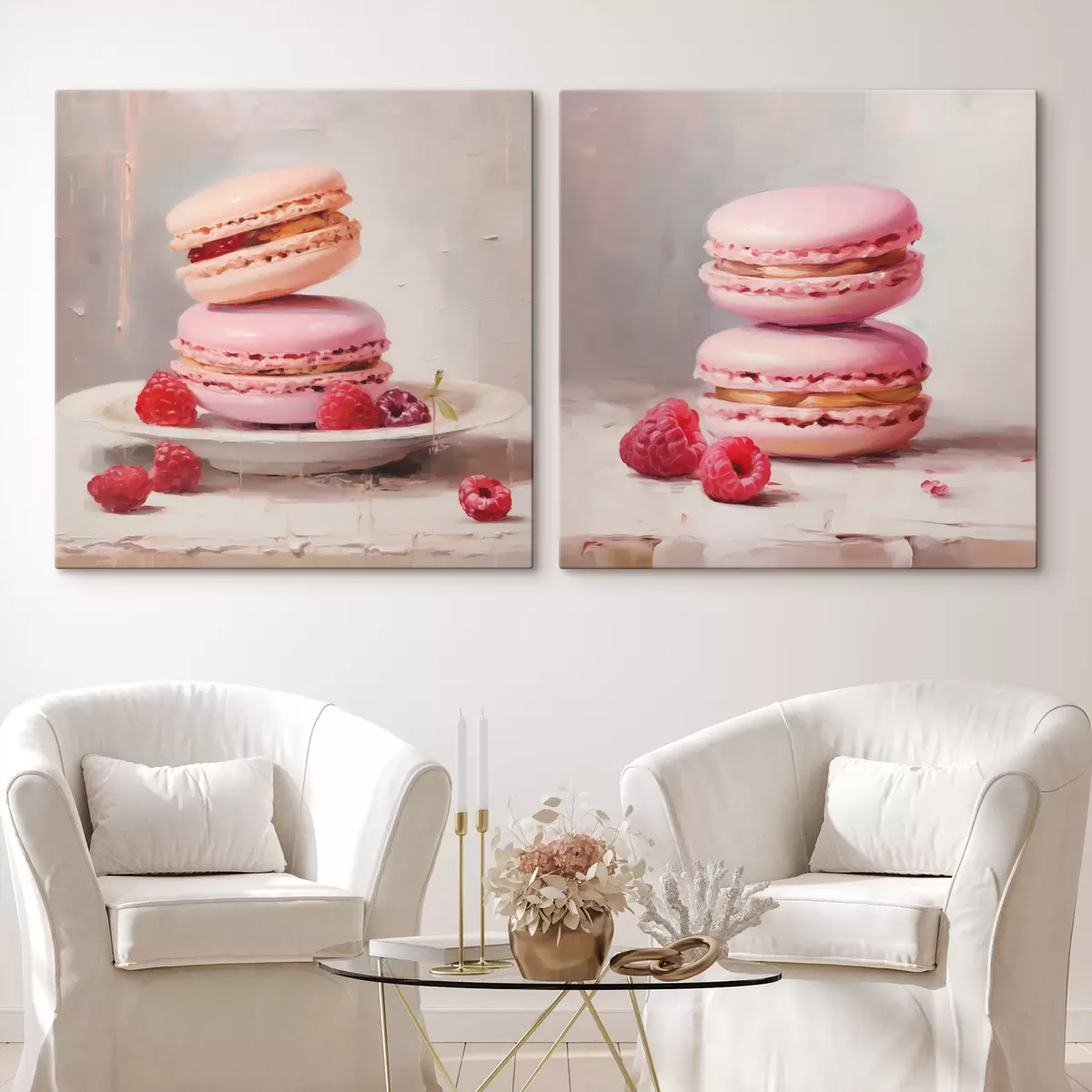 Quadro Macaron e lamponi, imitazione di un dipinto nr. m31103