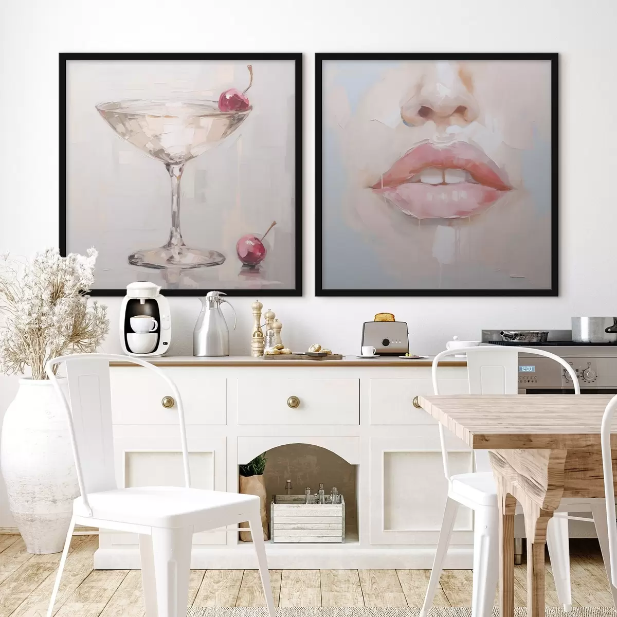 Poster Labbra e un cocktail, imitazione di un dipinto d31100
