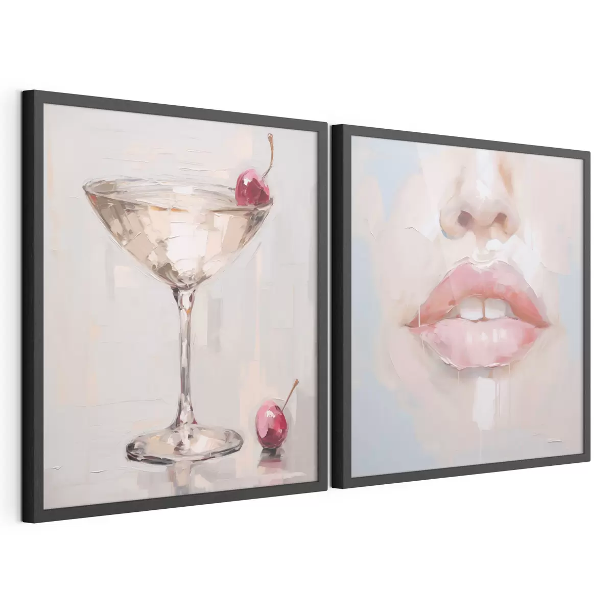 Poster Labbra e un cocktail, imitazione di un dipinto d31100