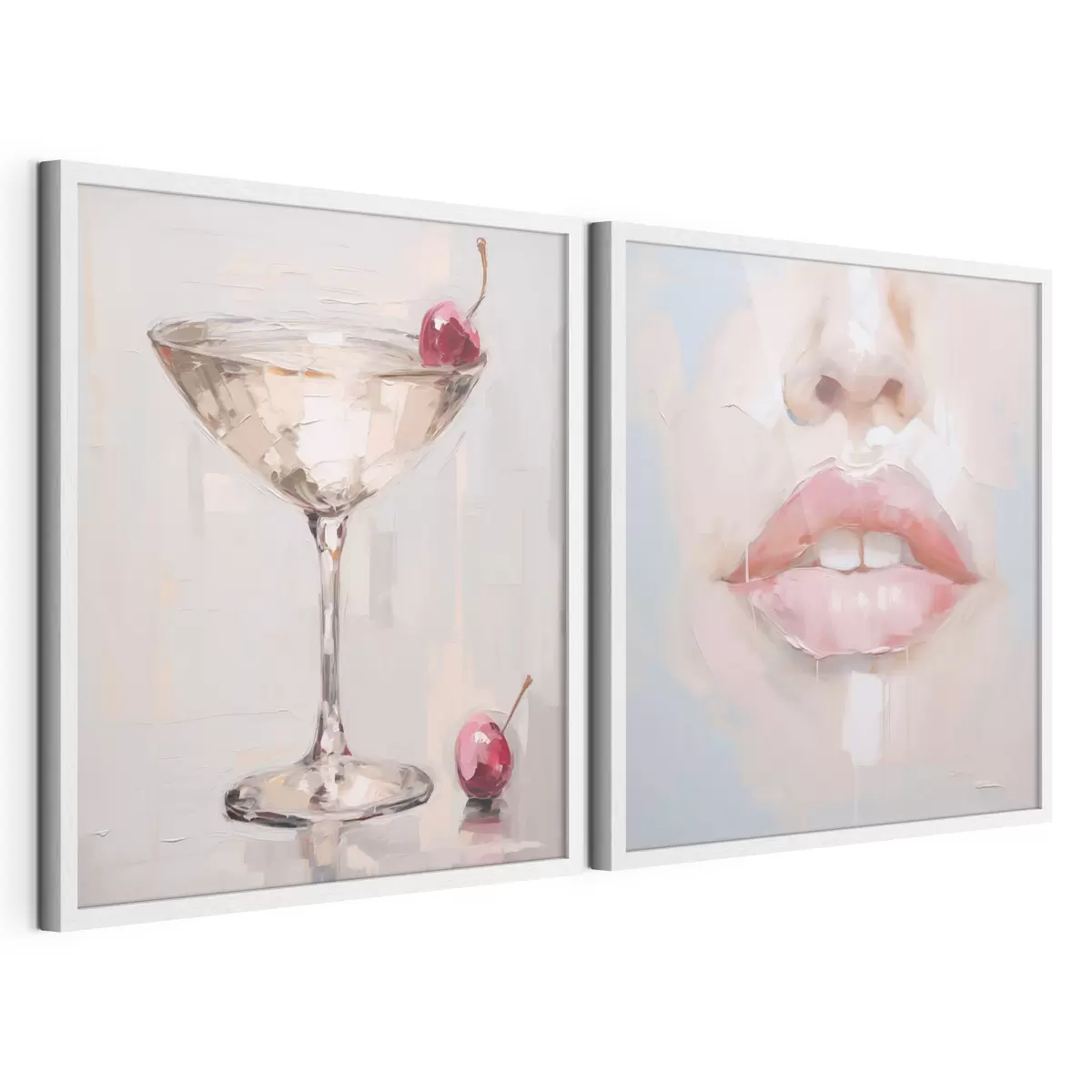 Poster Labbra e un cocktail, imitazione di un dipinto d31100