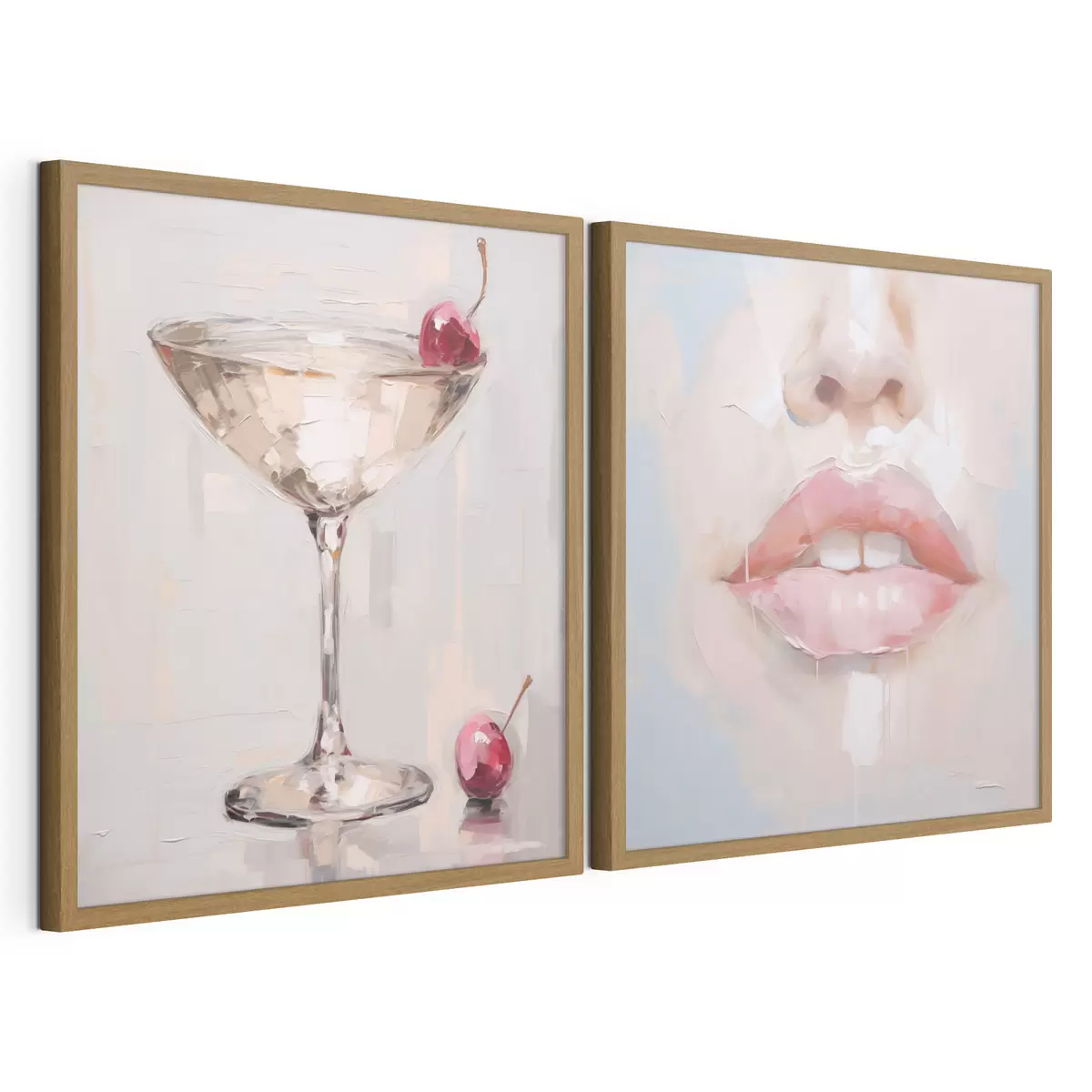 Poster Labbra e un cocktail, imitazione di un dipinto d31100