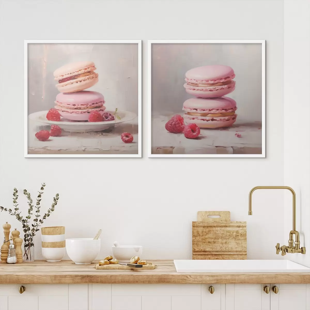 Poster Macaron e lamponi, imitazione di un dipinto d31103