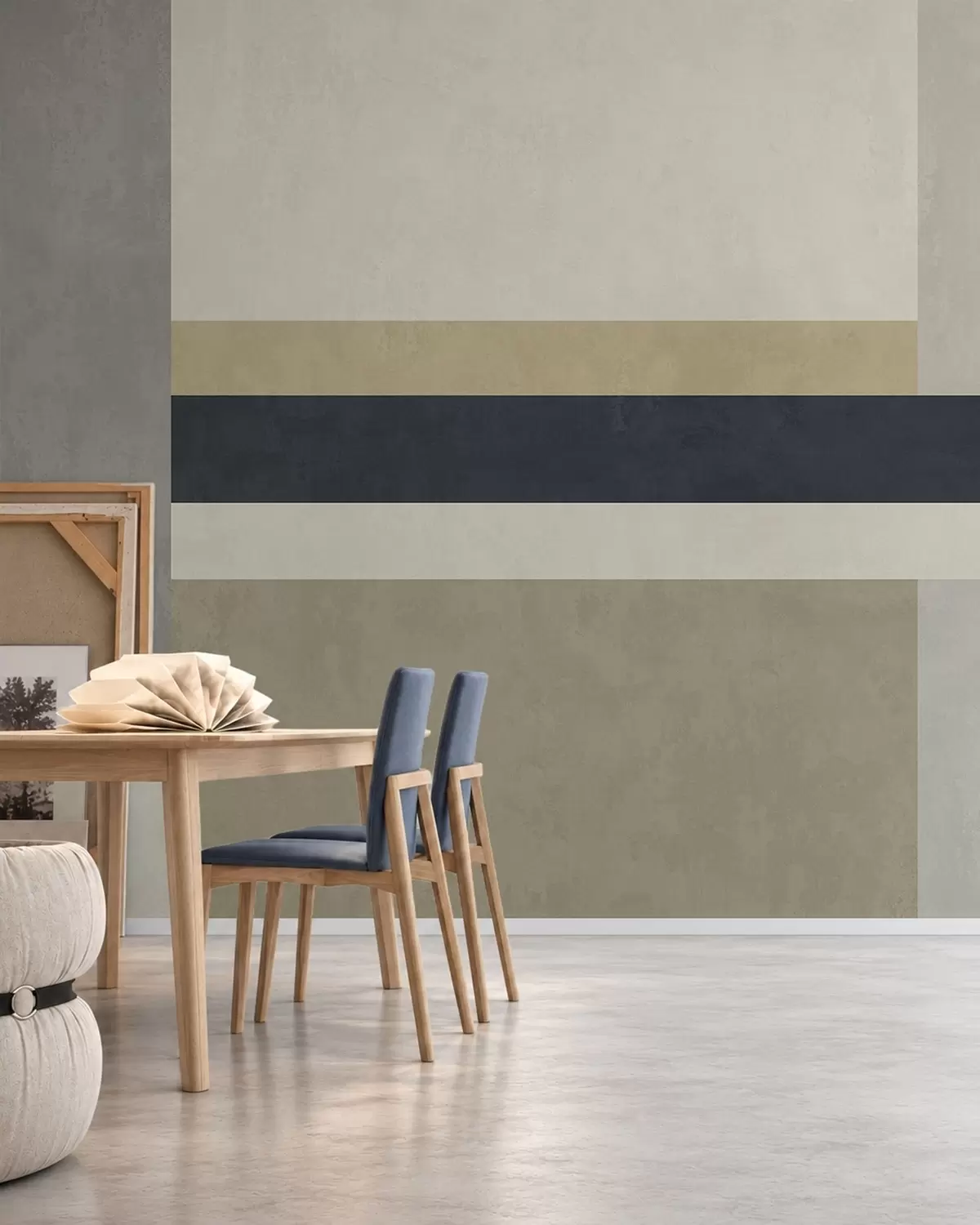 carta da parati Blocchi geometrici nei toni del beige e del grigio con una striscia scura nr. w05890v1