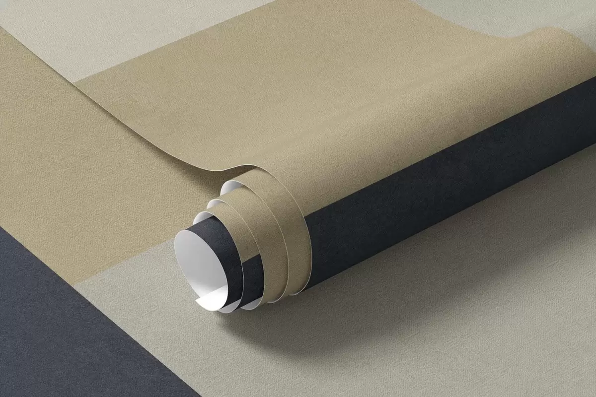 carta da parati Blocchi geometrici nei toni del beige e del grigio con una striscia scura nr. w05890v1
