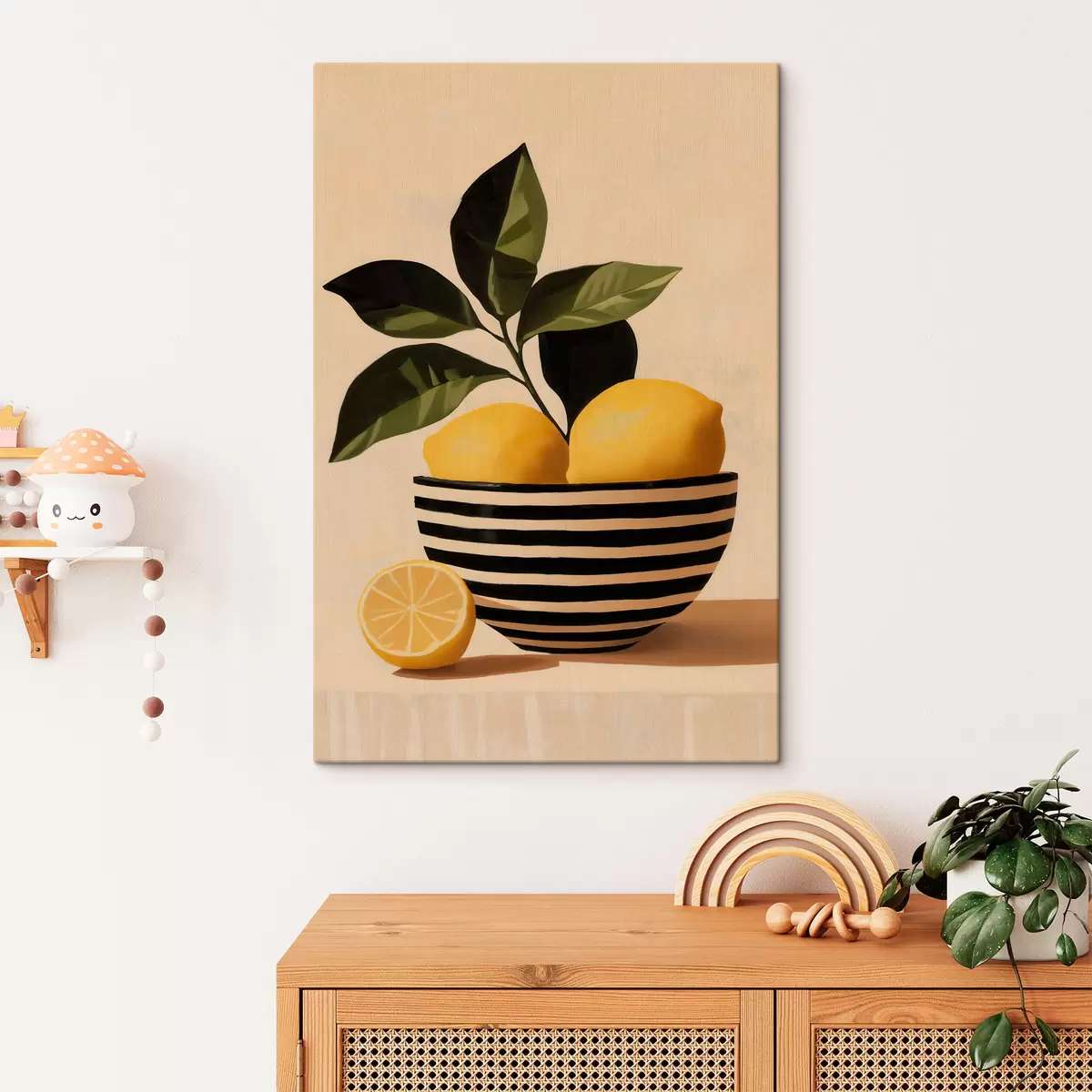 Quadro Limoni in una ciotola a strisce nr. s51046