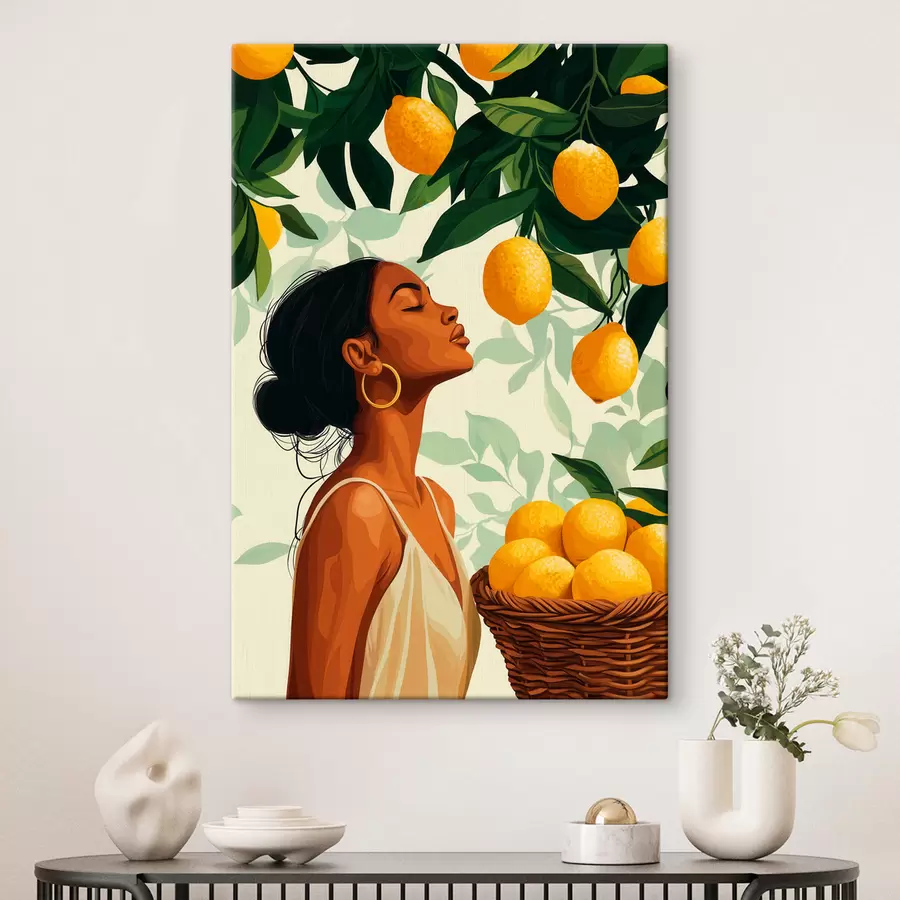 Quadro Una ragazza tra i limoni nr. s51049