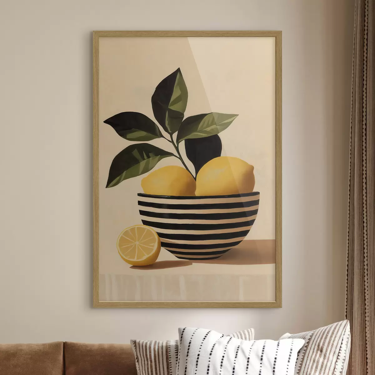 Poster Limoni in una ciotola a strisce f51046