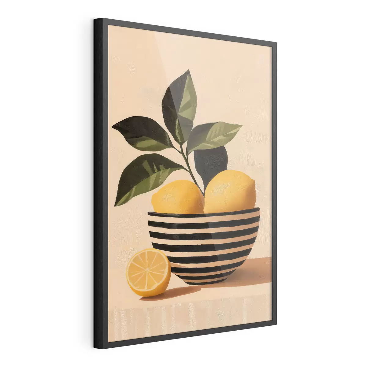 Poster Limoni in una ciotola a strisce f51046