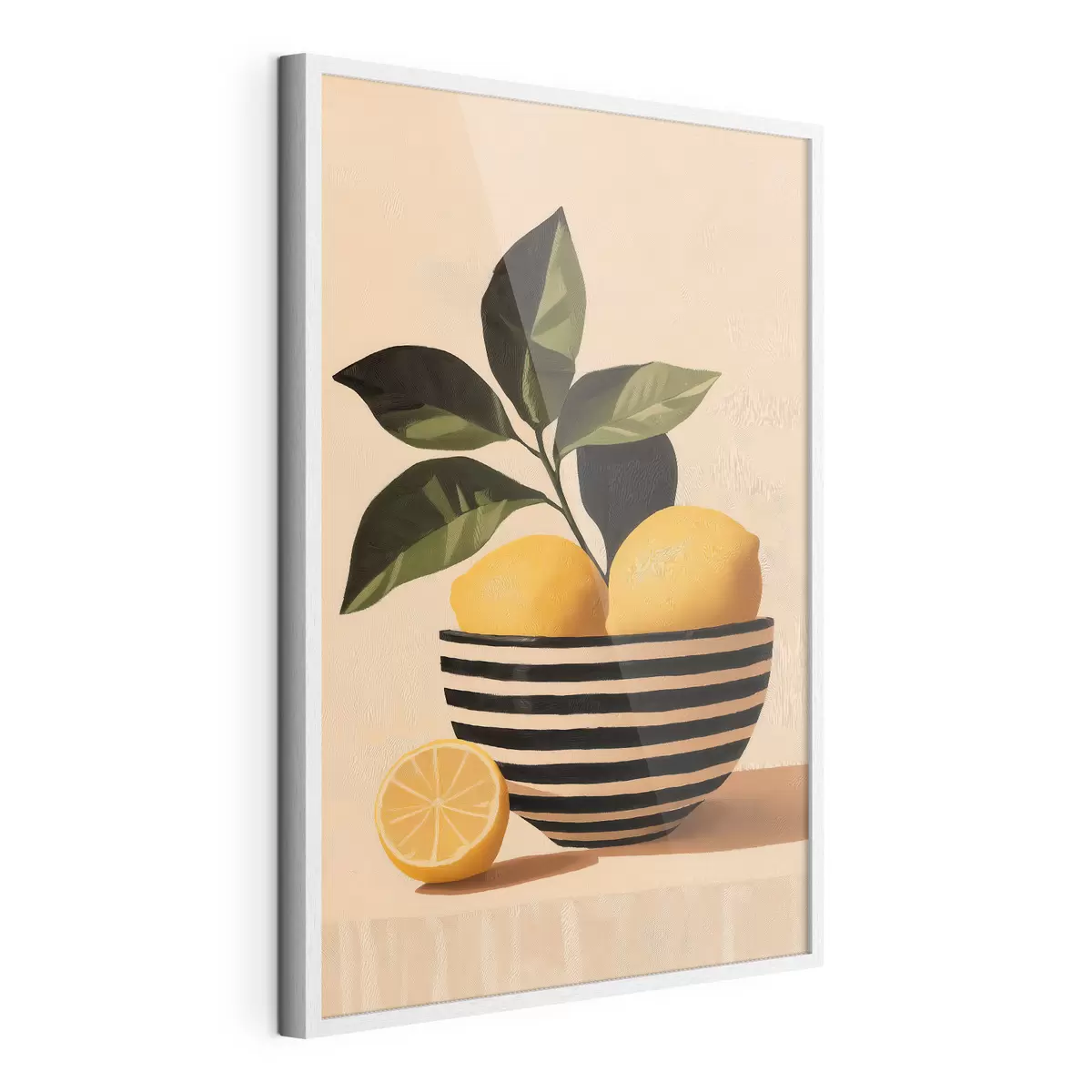 Poster Limoni in una ciotola a strisce f51046