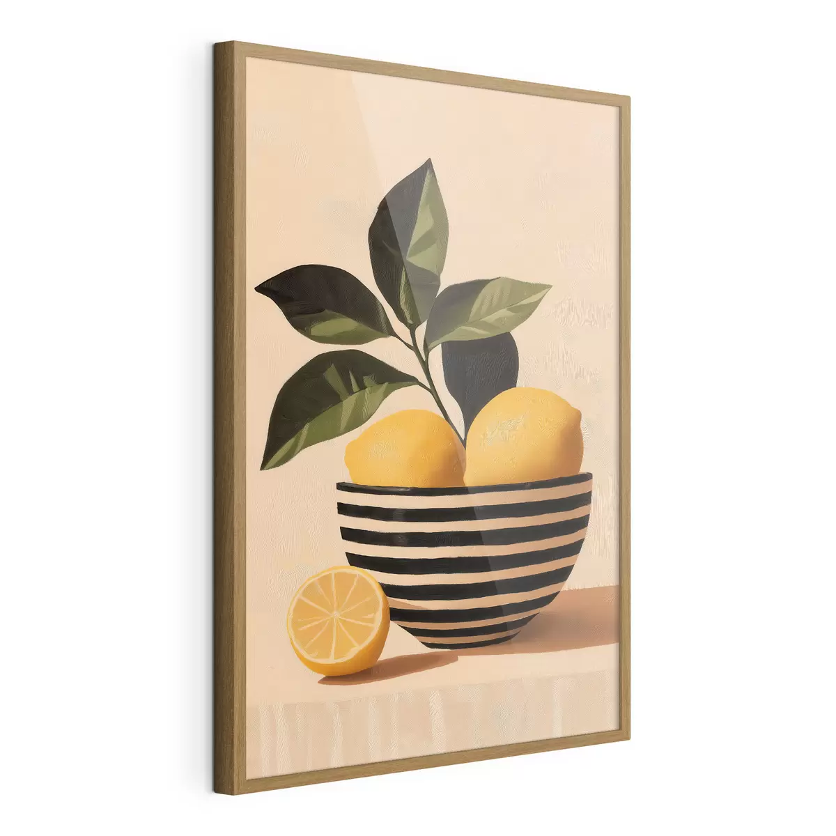 Poster Limoni in una ciotola a strisce f51046