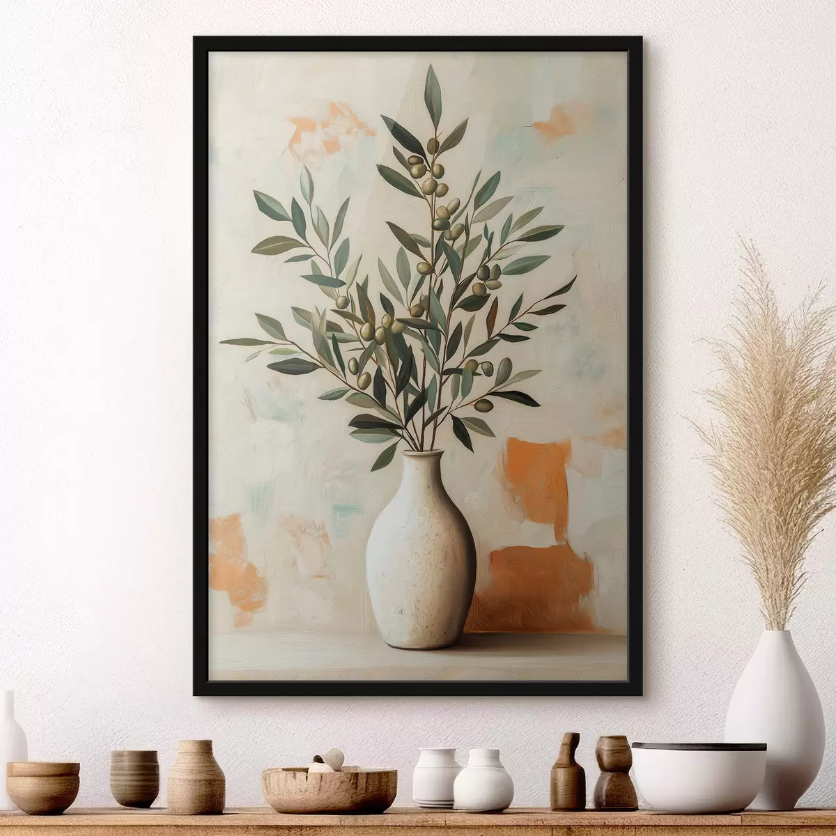 Poster Rami d'ulivo in un vaso f51047