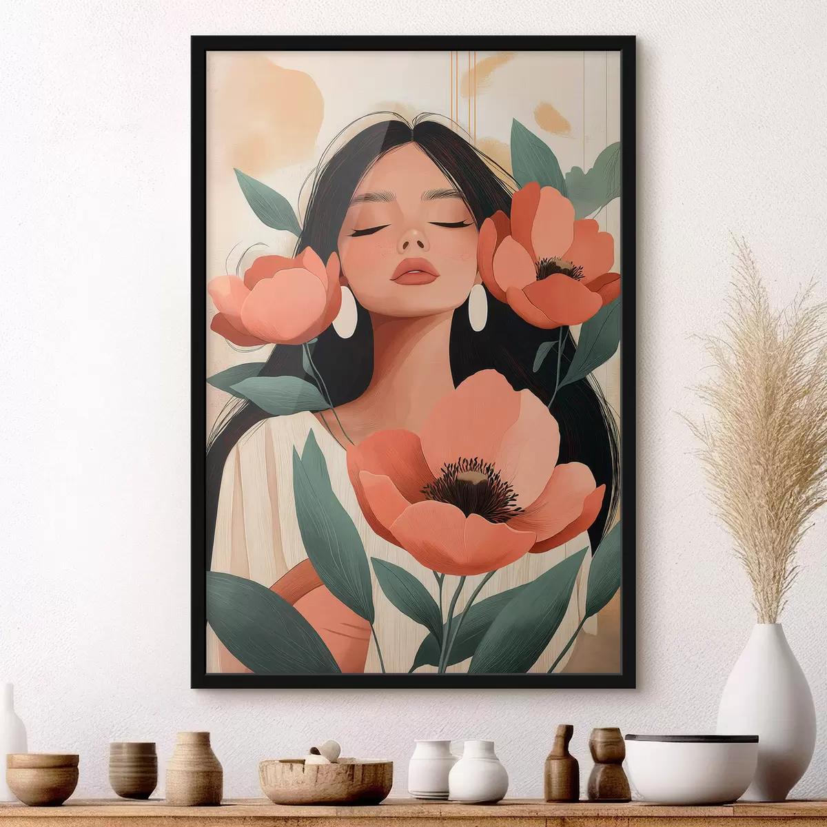 Poster Una ragazza con i papaveri f51050