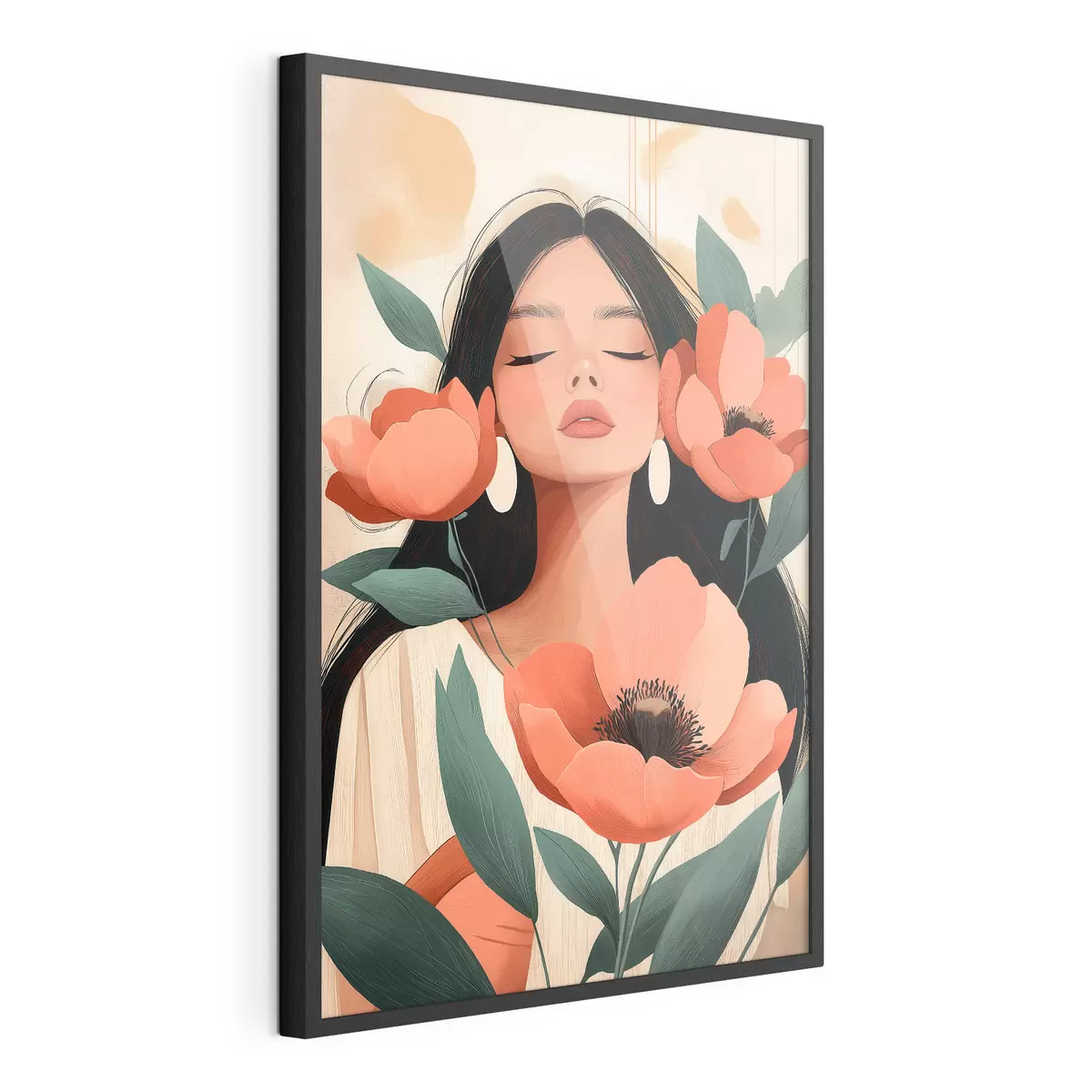 Poster Una ragazza con i papaveri f51050