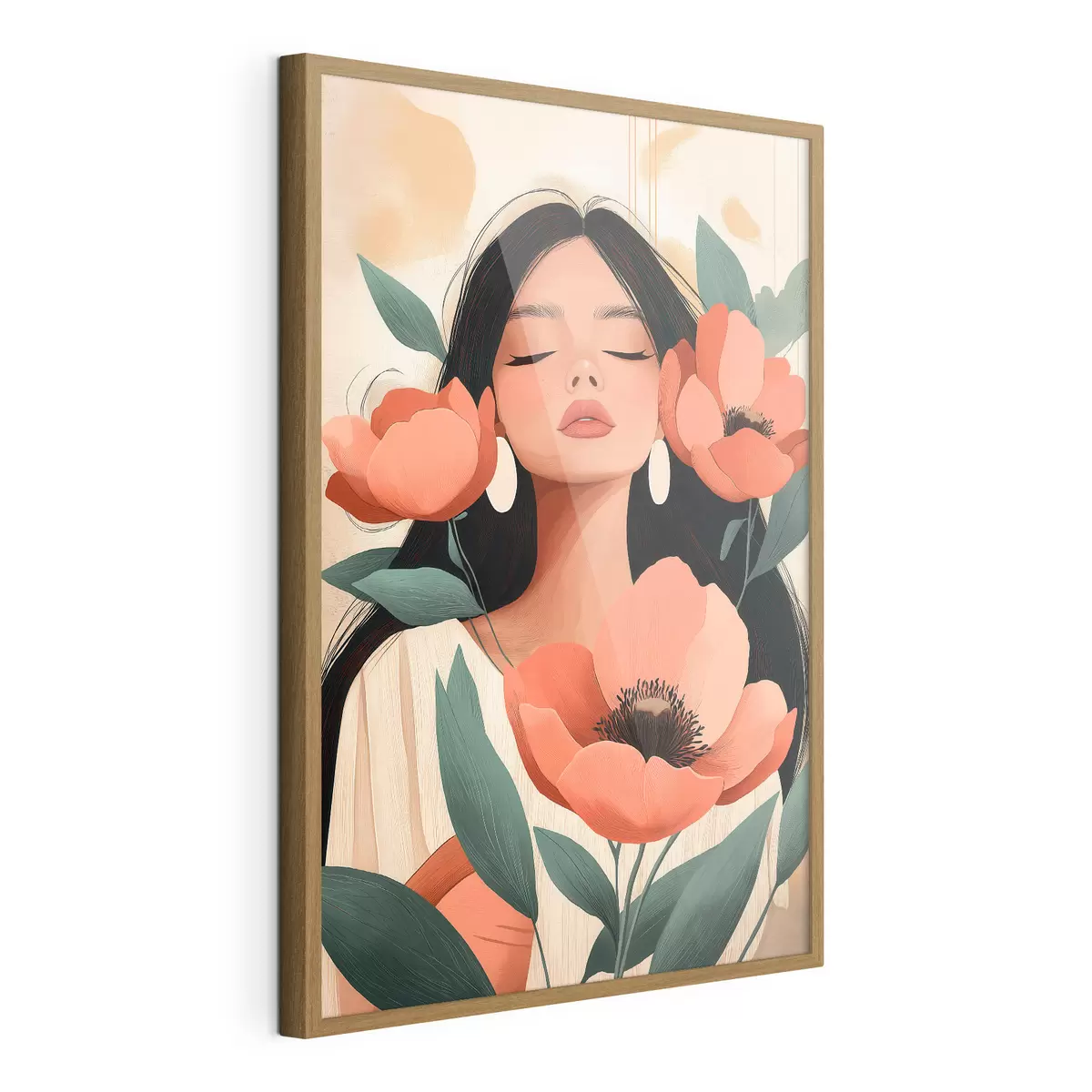 Poster Una ragazza con i papaveri f51050