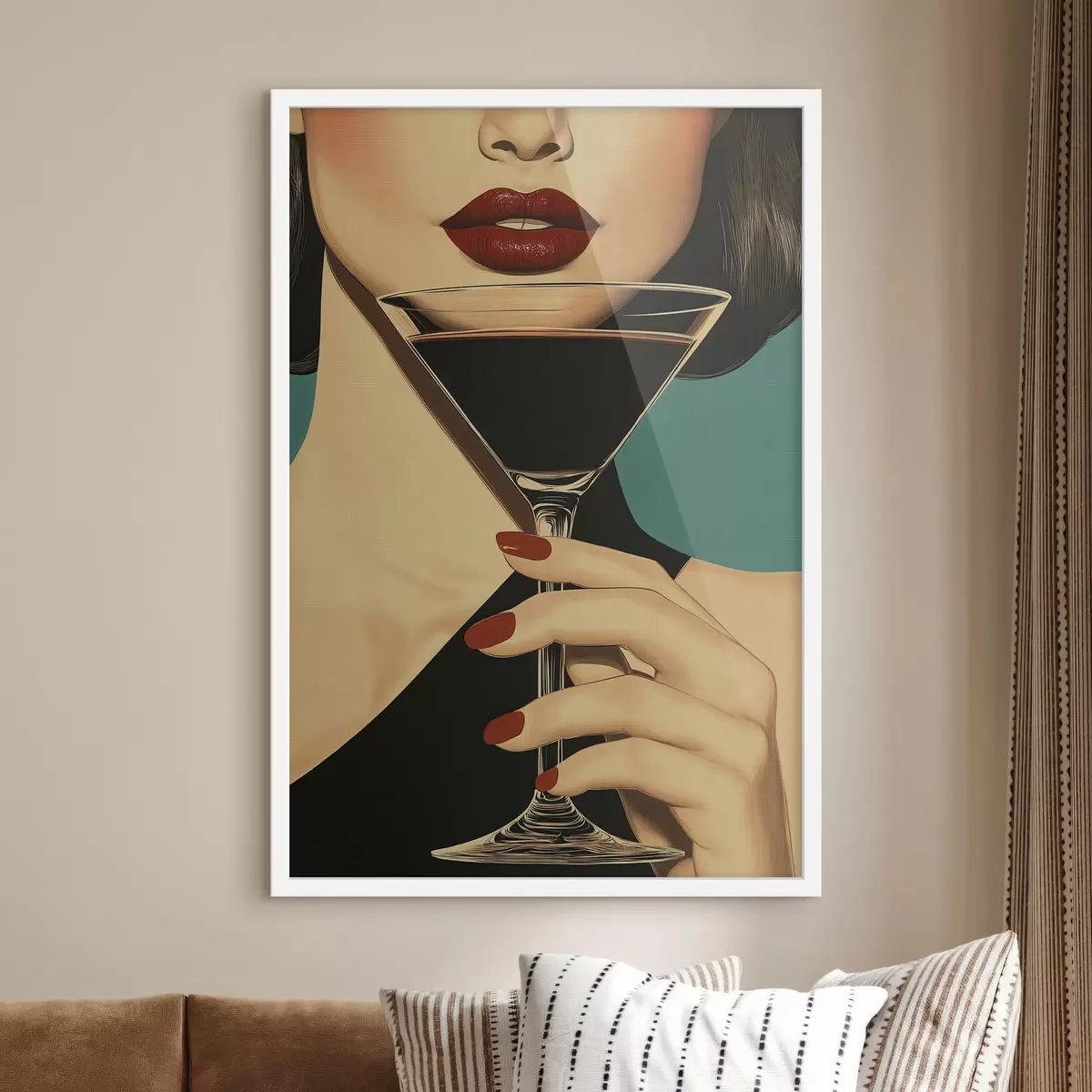 Poster Una ragazza con un bicchiere f51052