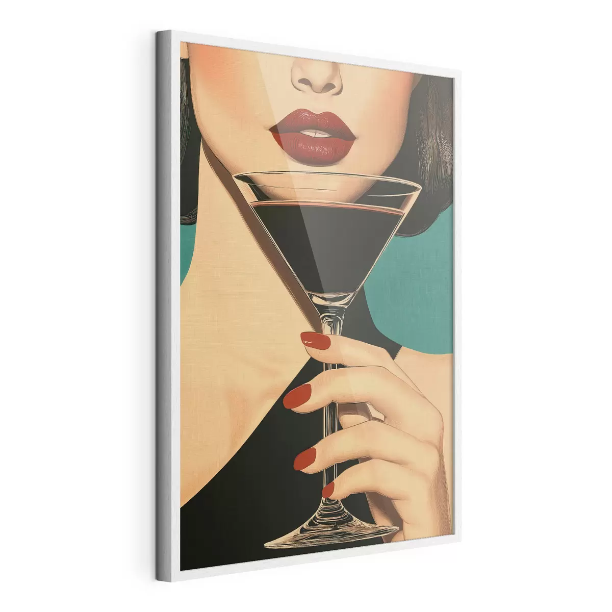 Poster Una ragazza con un bicchiere f51052