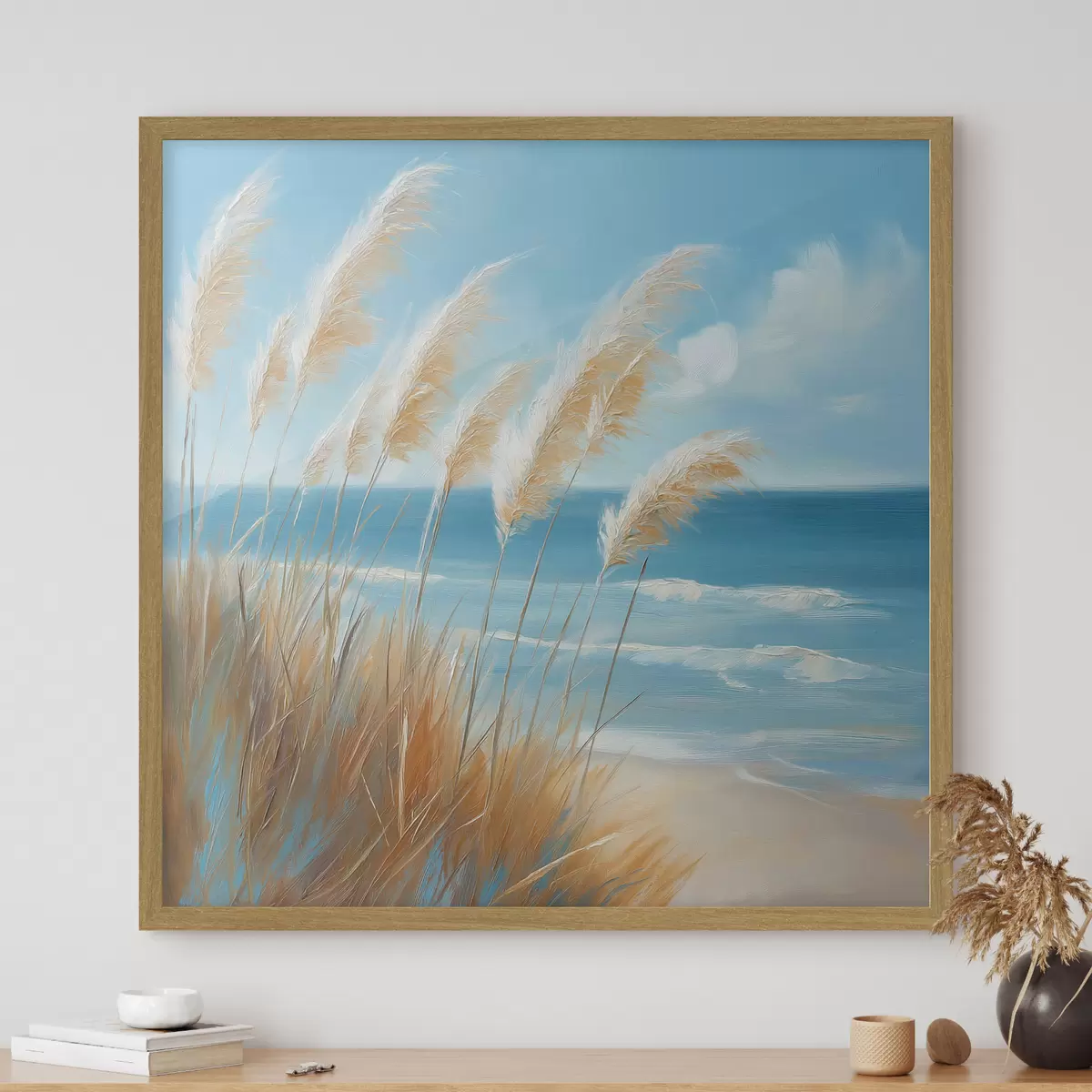 Poster Spighe di grano in riva al mare f51061
